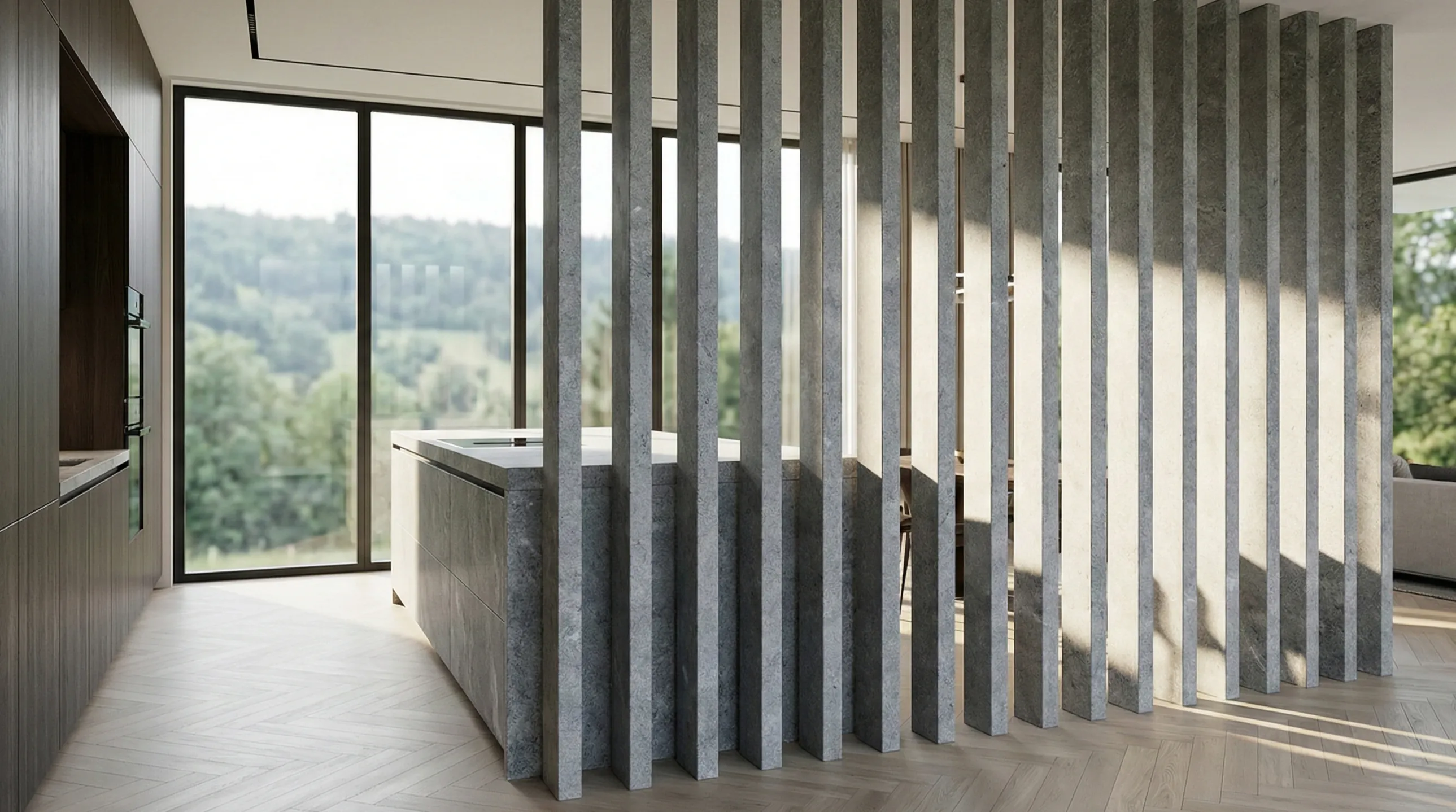 Vertical stone kitchen architecture